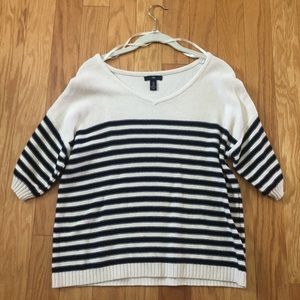Navy and White Striped Gap Sweater T-Shirt